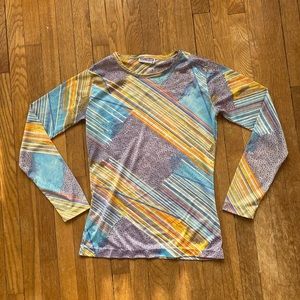 70s vintage polyester print long sleeve